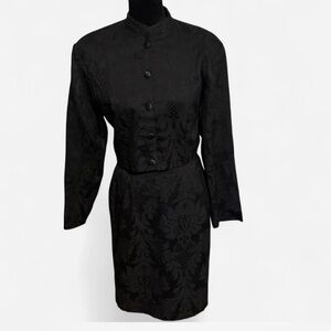 Passport Black vintage two piece jacket and skirt. Size: L